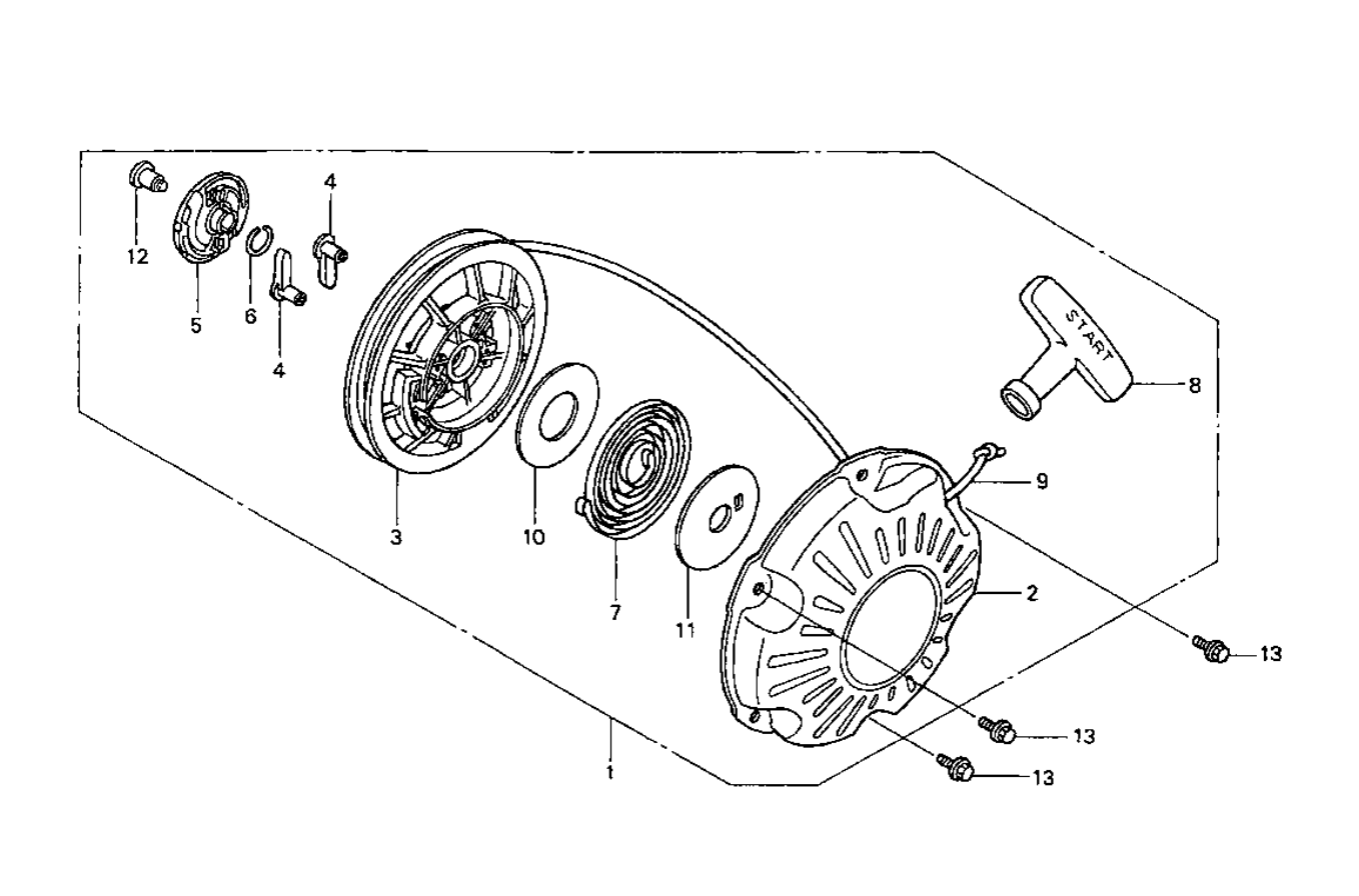 Recoil Starter Assembly Parts-MTX60HD Honda GX100UKRBF Engine