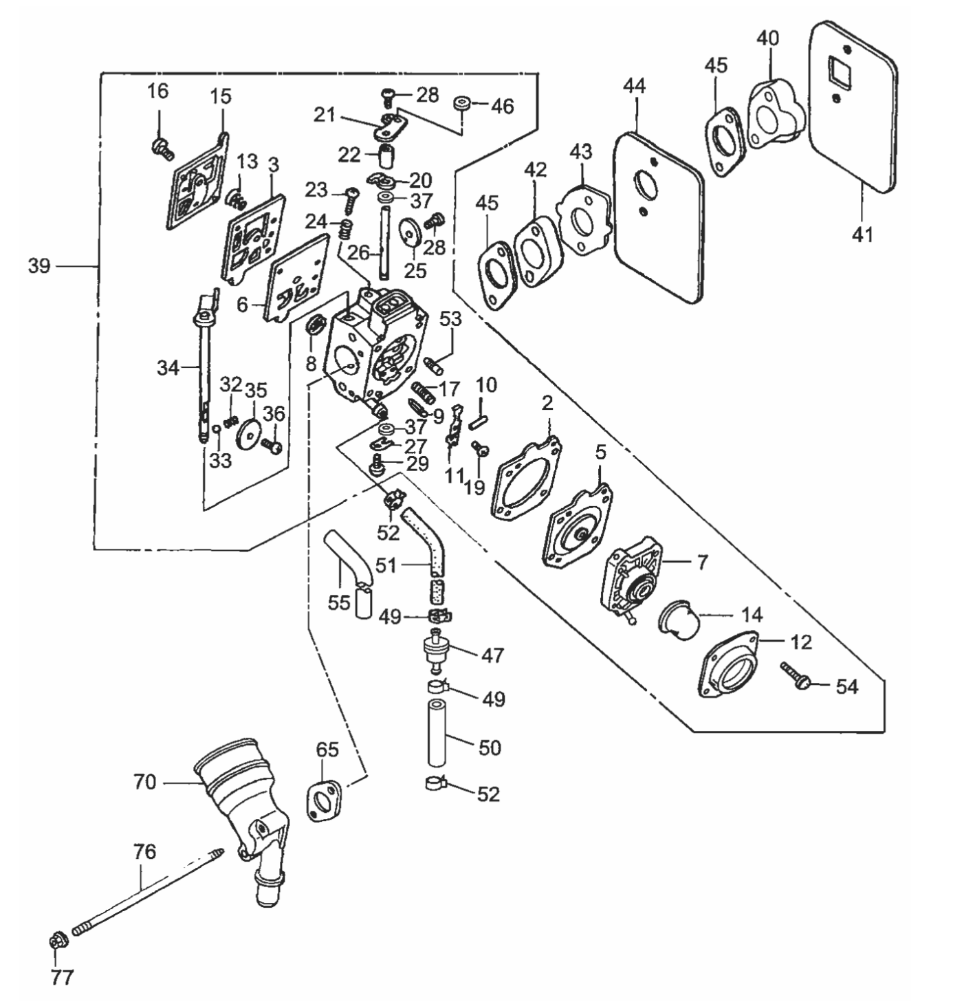 Carburetor Assembly Parts-MTX60HD Honda GX100UKRBF Engine