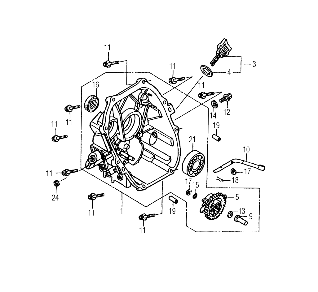 Crankcase Cover Assembly Parts-MTX60HD Honda GX100UKRBF Engine