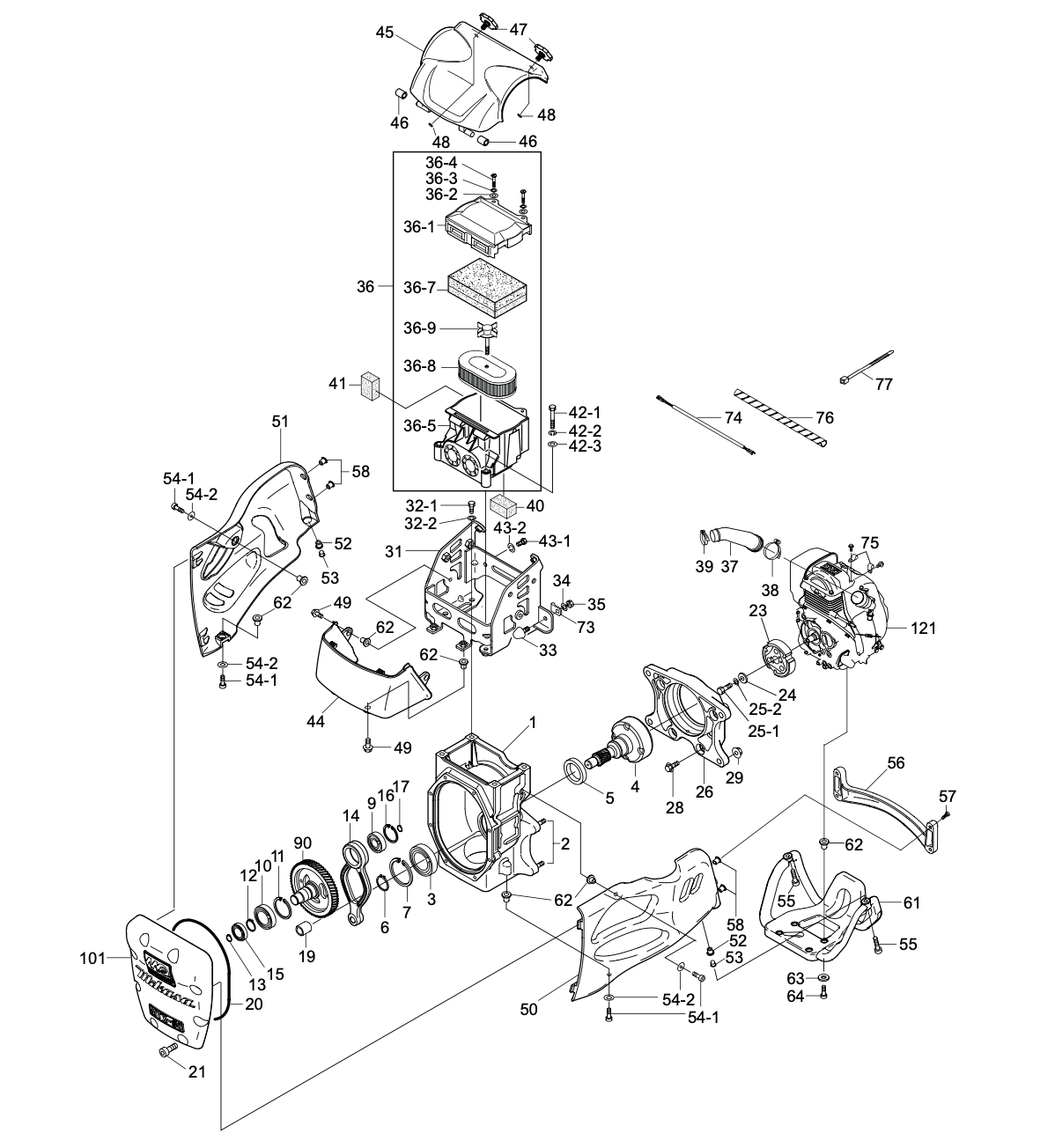 Crankcase And Engine Assembly Parts-MTX50HD