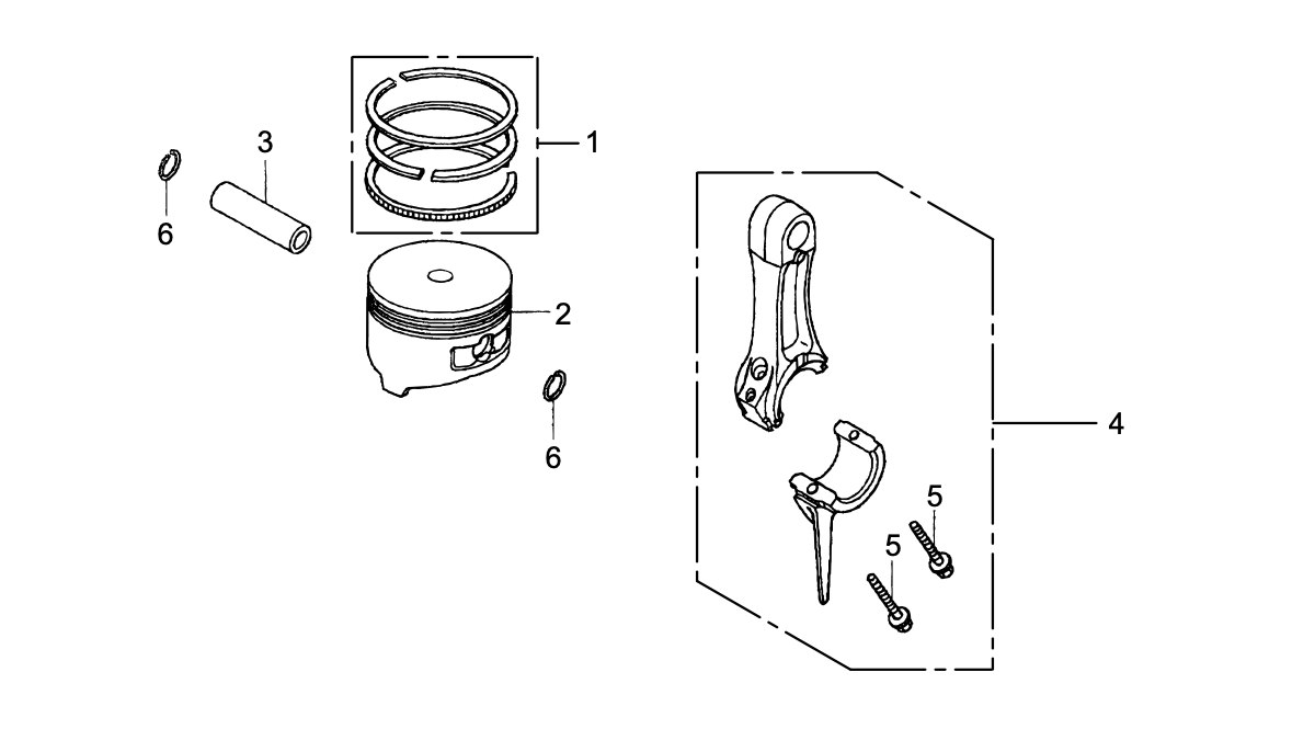 Piston/Connecting Rod assembly Parts-MTX50HD Honda GX100RTKRBF Engine