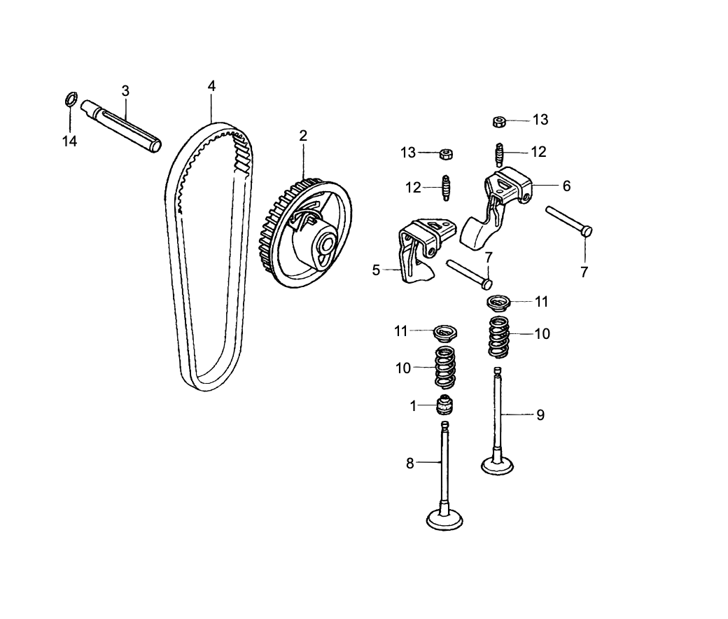 Camshaft Pulley Assembly Parts-MTX50HD Honda GX100RTKRBF Engine