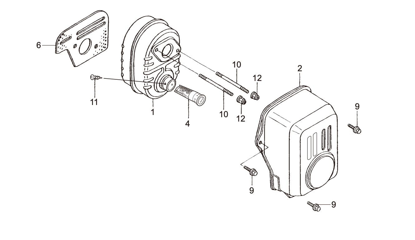 Muffler Assembly Parts-MTX50HD Honda GX100RTKRBF Engine