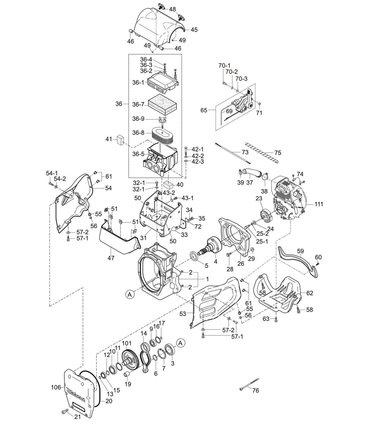 Crankcase And Engine Assembly Parts-MTX70HD