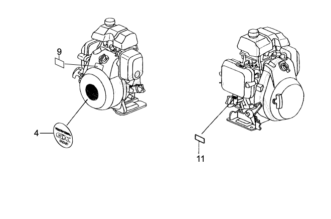 Label Assembly Parts-MTX50HD Honda GX100RTKRBF Engine