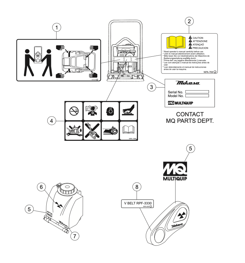 MVC98D2 Nameplate And Decals Assembly Parts