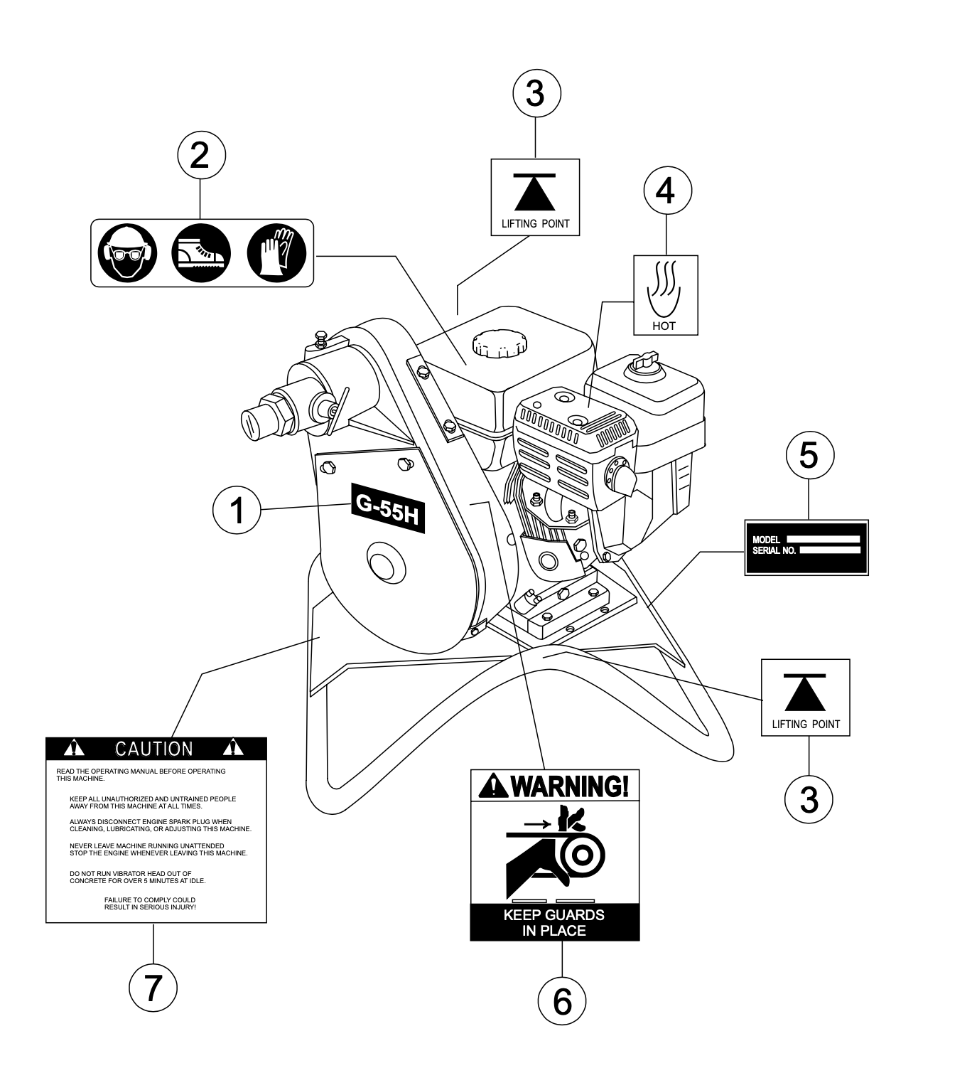 G55H Nameplate and Decals Assembly Parts by Multiquip