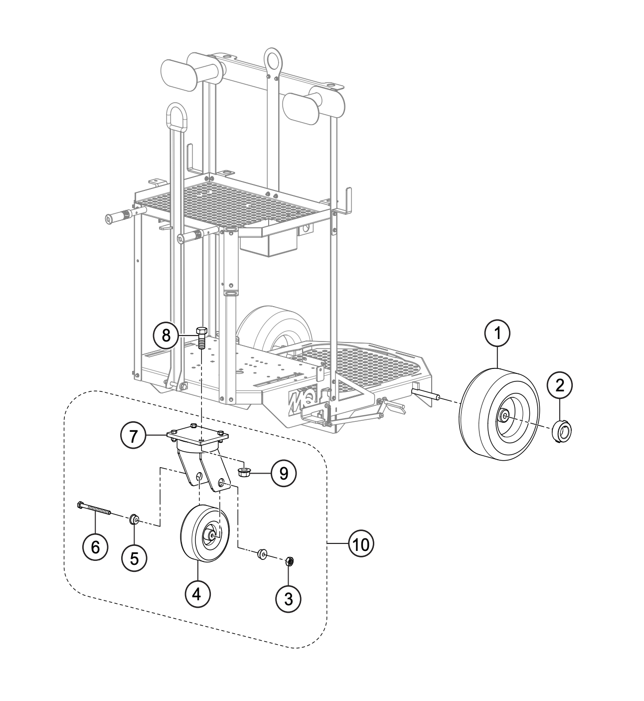 WSC55 Series Wheel Assembly Parts