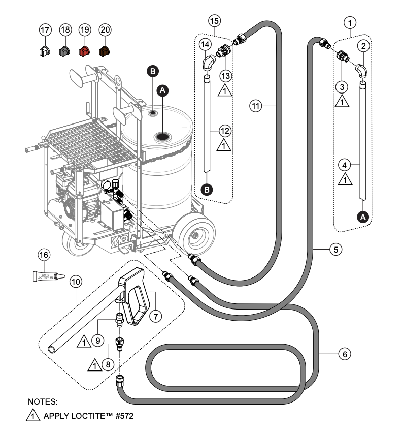 WSC55 Series Cart Hose Assembly Parts