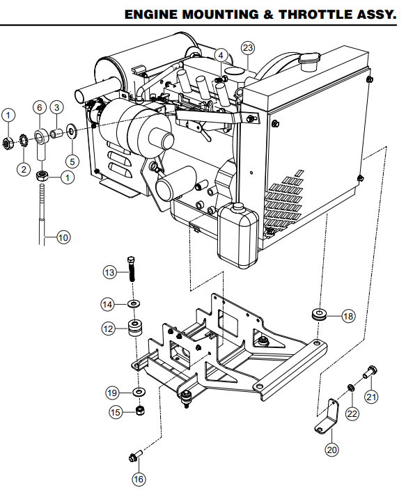 HHN31VTCSL5 Engine Mounting and Throttle Assembly