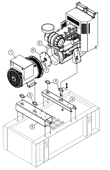 MQP20P Engine and Generator Mounting Assembly Parts