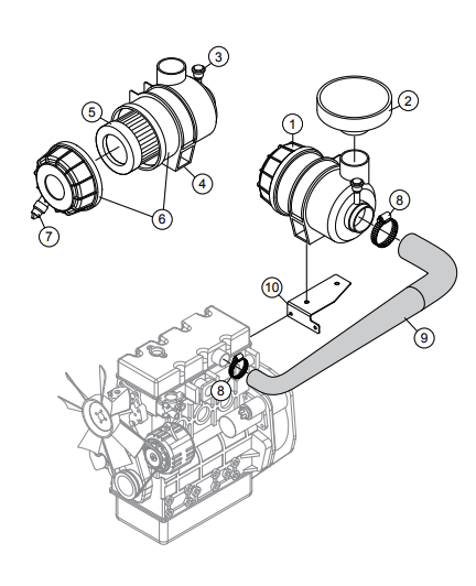MQP20P Air Filter Assembly Parts