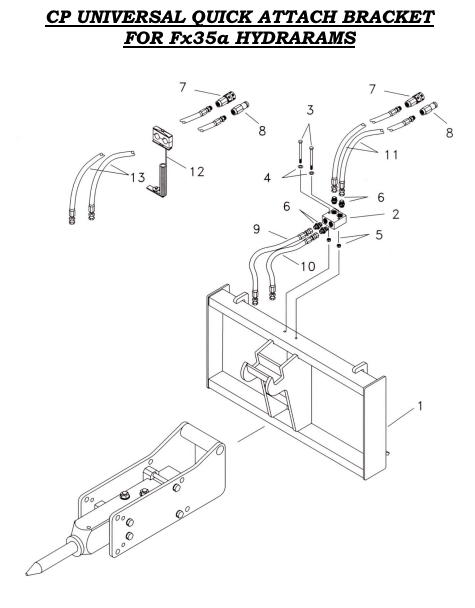 Fx35a Hydrarams CP Universal Quick Attach Bracket