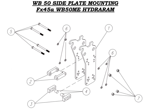 Fx45a WB50ME Hydraram WB 50 Side Plate Mounting