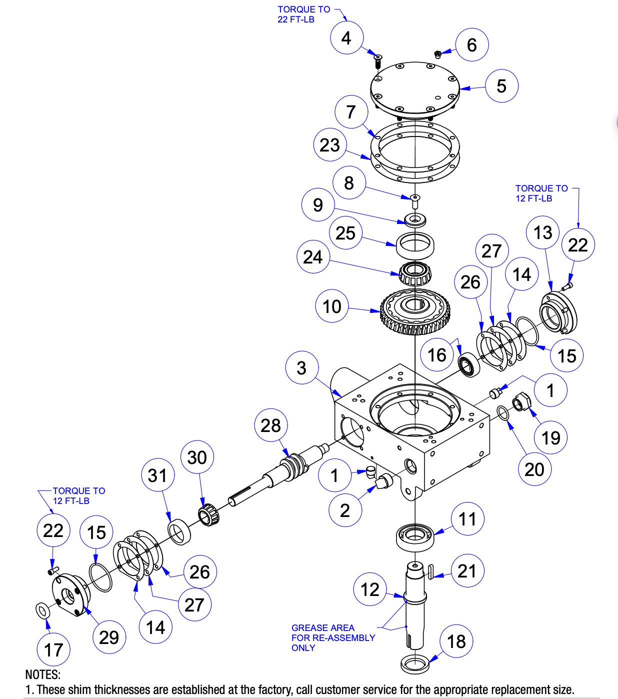 MP215, MP235, MP245 Mechanical Pro Riders Left Hand Gearbox Assembly Parts by Allen Engineering