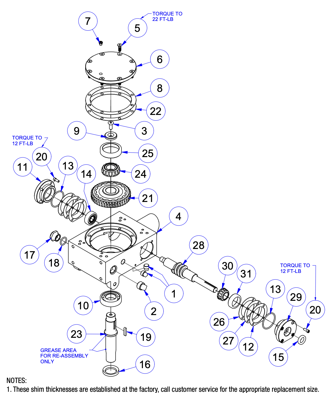 MP215, MP235, MP245 Mechanical Pro Riders Right Hand Gearbox Assembly Parts by Allen Engineering