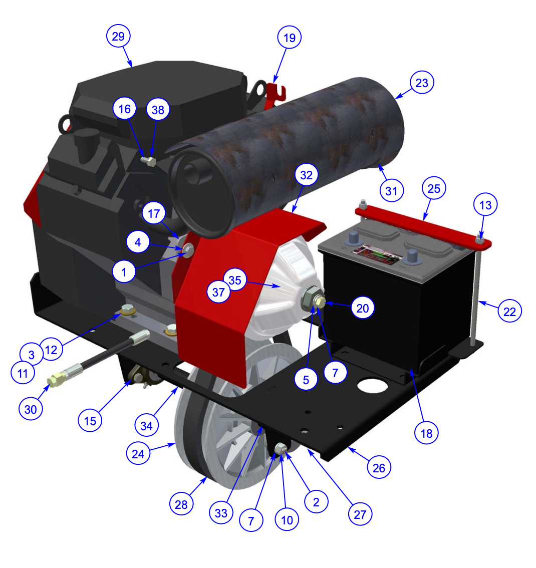MP215 (pre 2021) Mechanical Pro Riders Engine System - GX690 Honda Assembly Parts by Allen Engineering