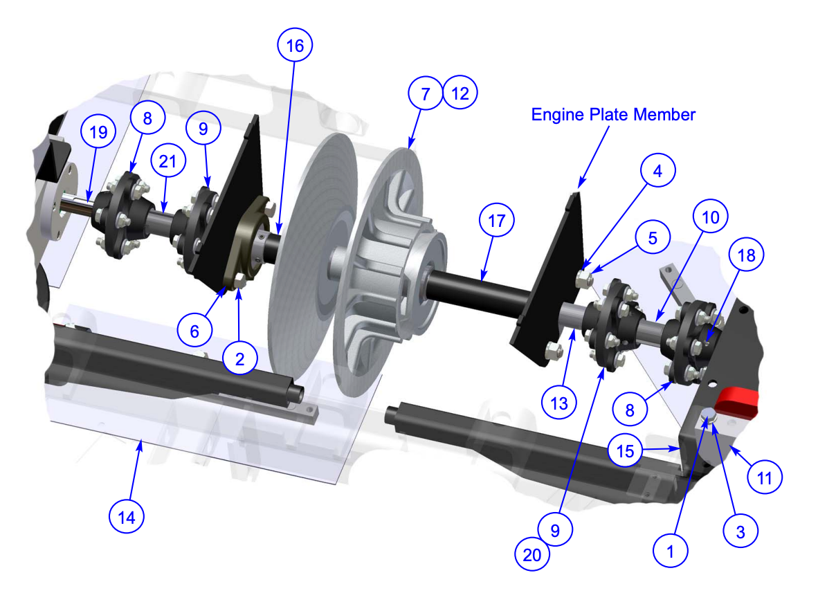 MP215 (pre 2021) Mechanical Pro Riders Driveline System Assembly Parts by Allen Engineering