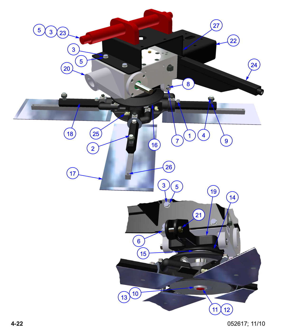 MP215 (pre 2021) Mechanical Pro Riders Left Hand Rotor Assembly Parts by Allen Engineering