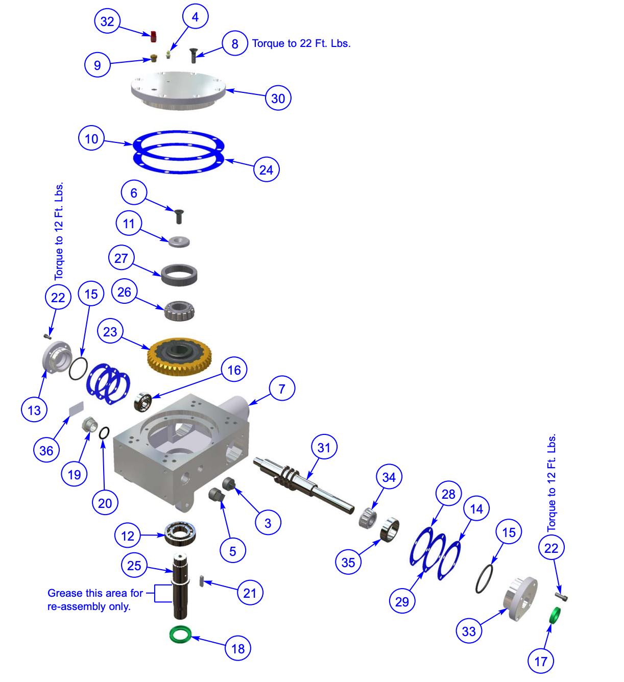 MP215 (pre 2021) Mechanical Pro Riders RH Standard Duty Gearbox Assembly Parts by Allen Engineering