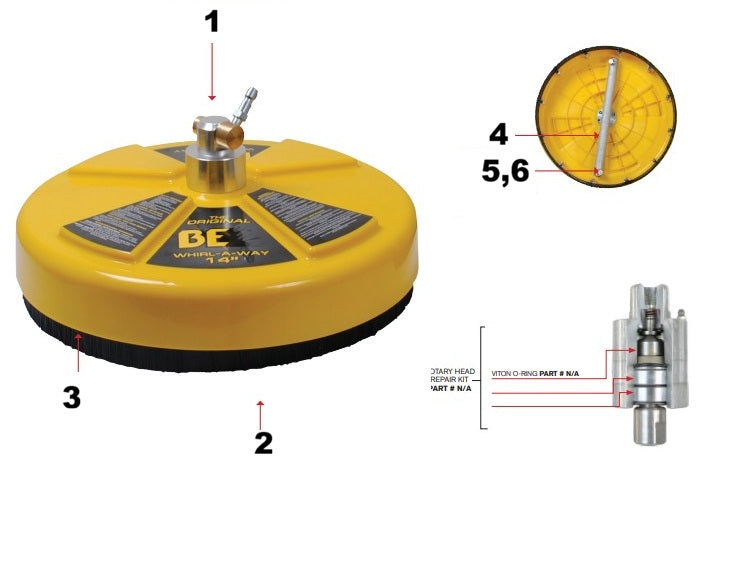 14" Whirl-A-Way Surface Cleaner (85.403.014) Assembly Parts by BE Power Equipment