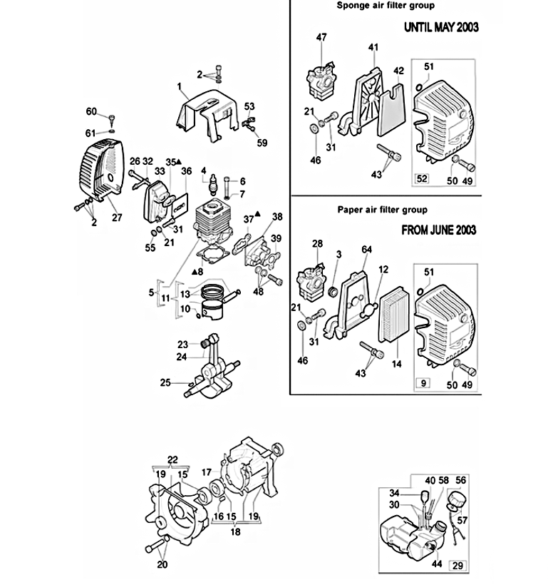 PRO50 2-Stroke Motor Assembly Parts