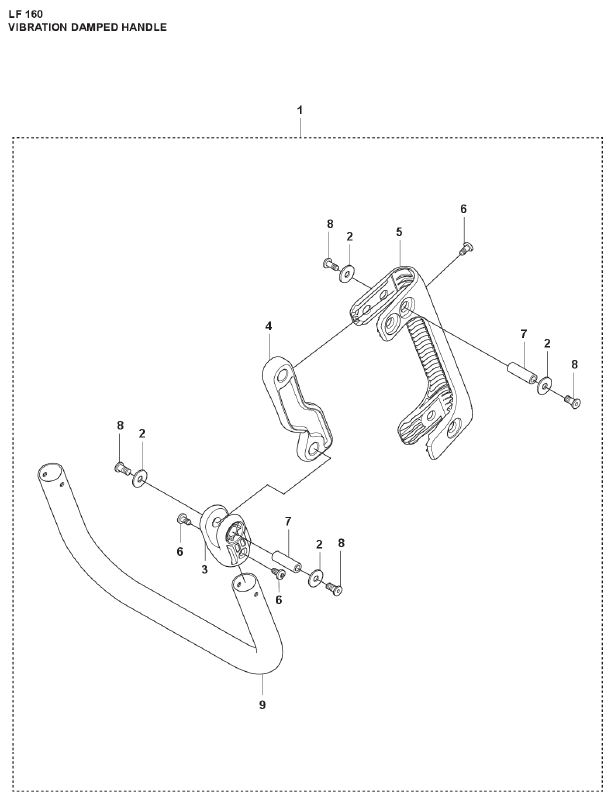Vibration Damped Handle Parts For LF 160 Corded By Husqvarna