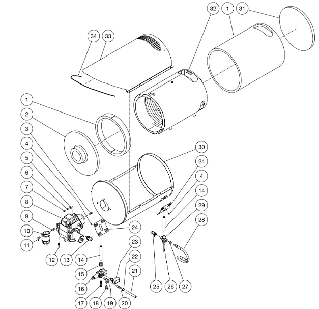 HDC Series (sn:15028657-15146632), (sn:15157880-99999999), (sn:15146633-15157879) Heat Exchange Assembly Parts by Mi-T-M.