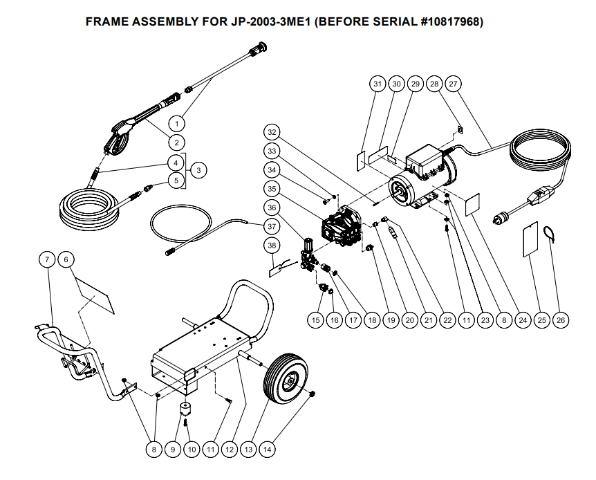 JP-2003-3ME1 (sn:0-10817968) Frame Assembly Parts by Mi-T-M