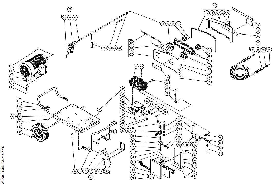 CW-4004-1ME3 (sn:0-99999999) Frame Assembly Parts By Mi-T-M