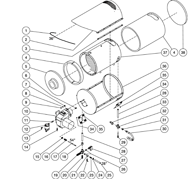 HDS-4005-0B7G (sn:0-15160030)(sn:15160031-99999999), HDS-4005-0H6A, HDS-4005-0H6G, HDS-4005-0K6A, HDS-4005-0K6G, HDS-4005-1H6G, HDS-4005-1K6G Heat Exchange Assembly Parts by Mi-T-M