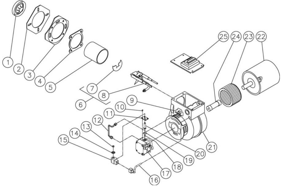 HHB-1002-0E1A, HHB-1003-0E1A, HHB-1003-0E1A, HHB-1502-0E1A Series Burner Assembly Parts By MiTM