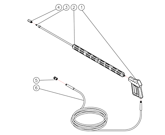 HHS-303-0E1A Gun//Wand/Hose Assembly Parts By MiTM