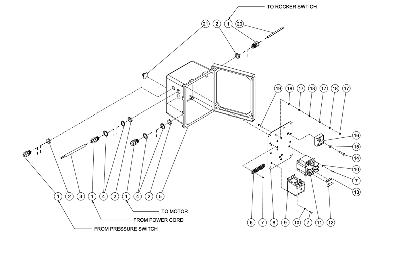 DC-1003-WSE1G/DC-2004-WSE2G (sn:0-10165216)(sn:10165217-10375000)(sn:10375001-10495457)(sn:10495458-11356791) Electric Box Assembly-2 Parts by Mi-T-M