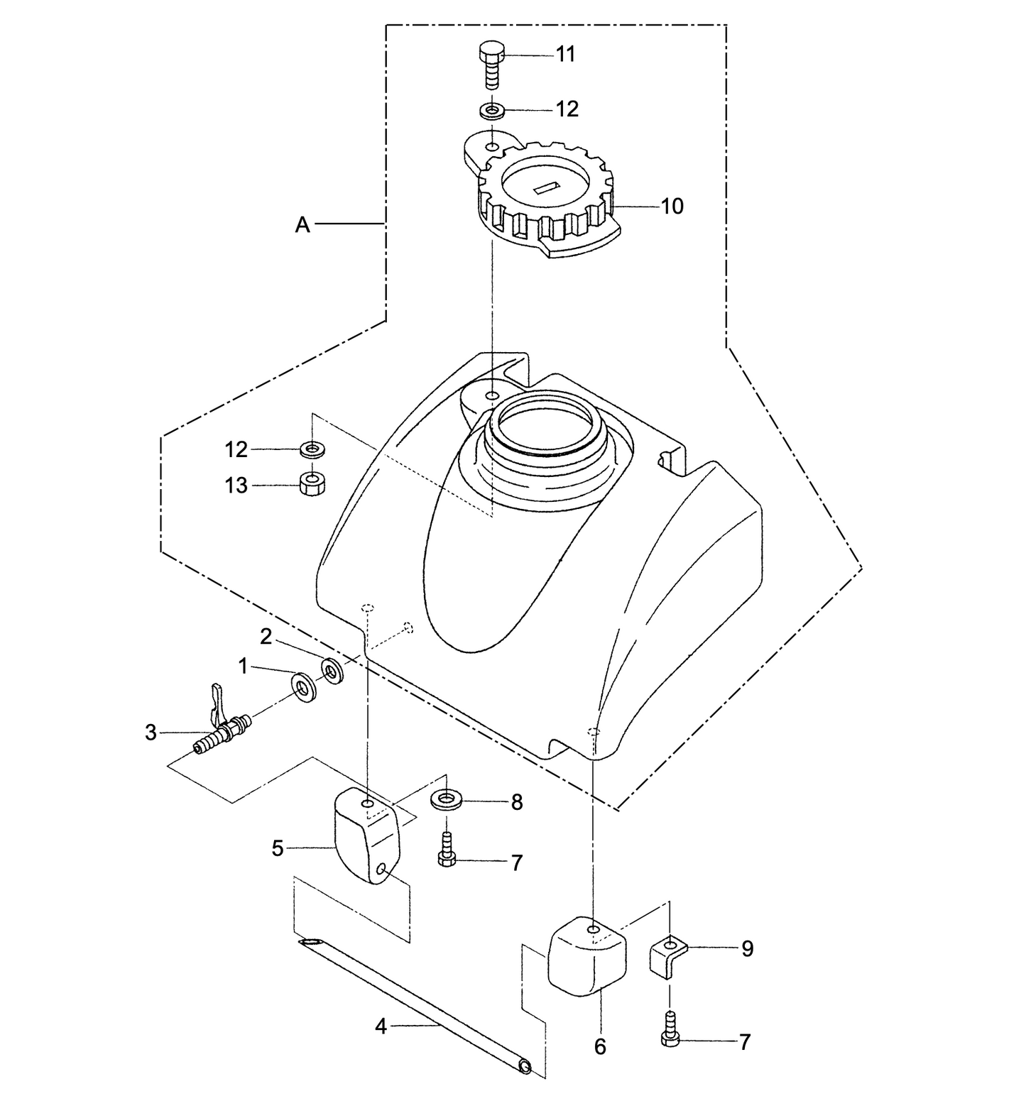 Water Tank and Sprinkler Assembly Parts for Multiquip Mikasa MVC88 Plate Tampers