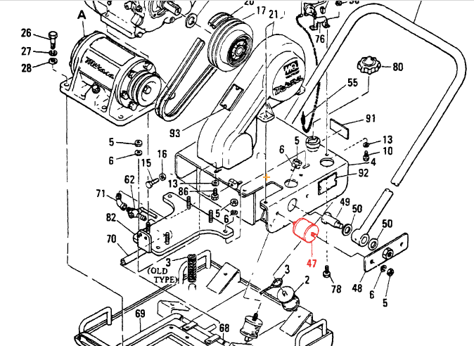 Genuine Multiquip Mikasa MVC90 Bushings/Shock Mount for Handle Plate (Set of 4) 930305020