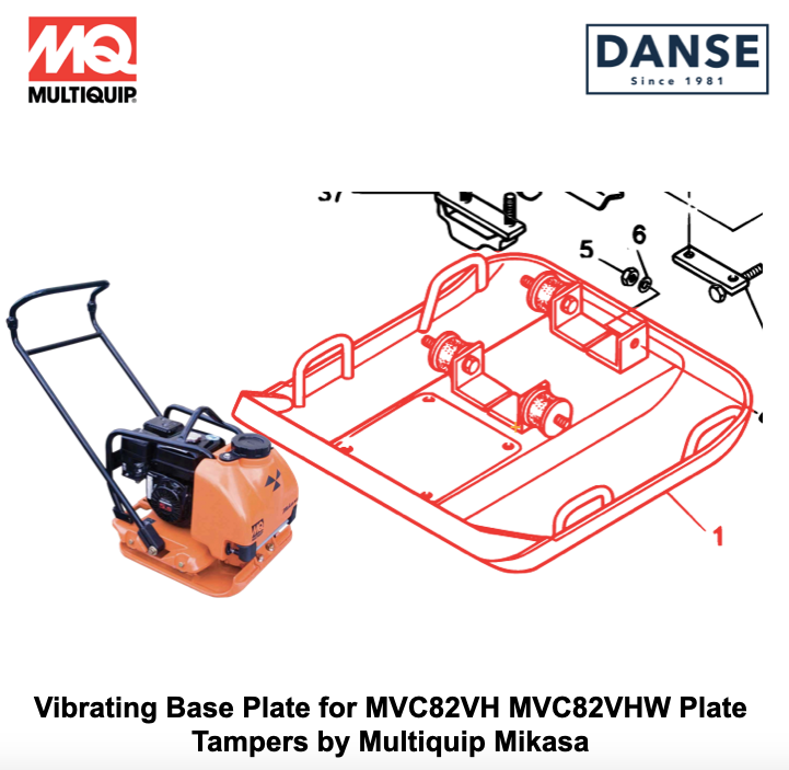 Vibrating Base Plate for MVC82VH MVC82VHW Plate Tampers by Multiquip Mikasa 419119550 419119554