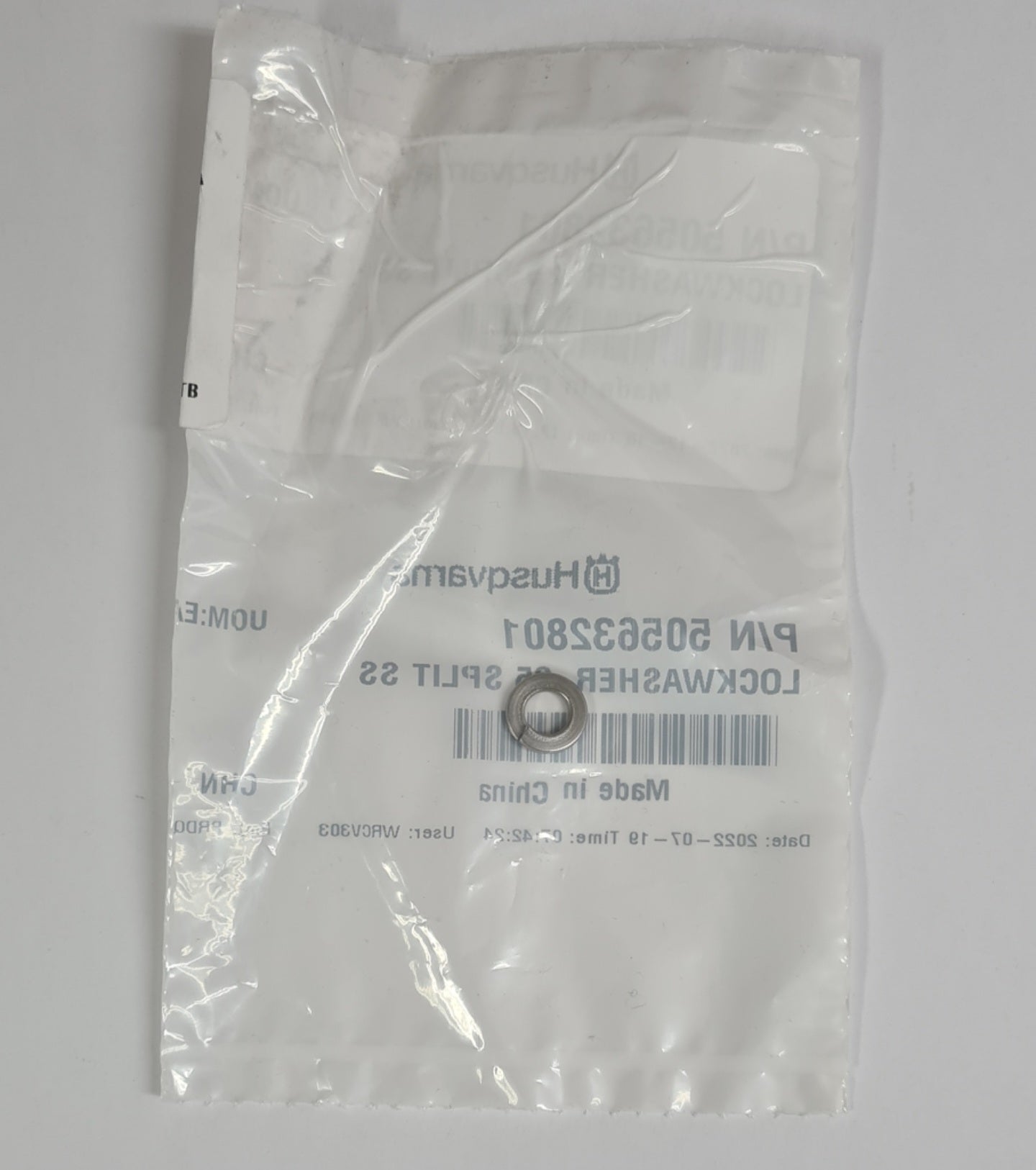 505632801 LOCKWASHER .25 SPLIT SS FOR FASTENERS BY HUSQVARNA