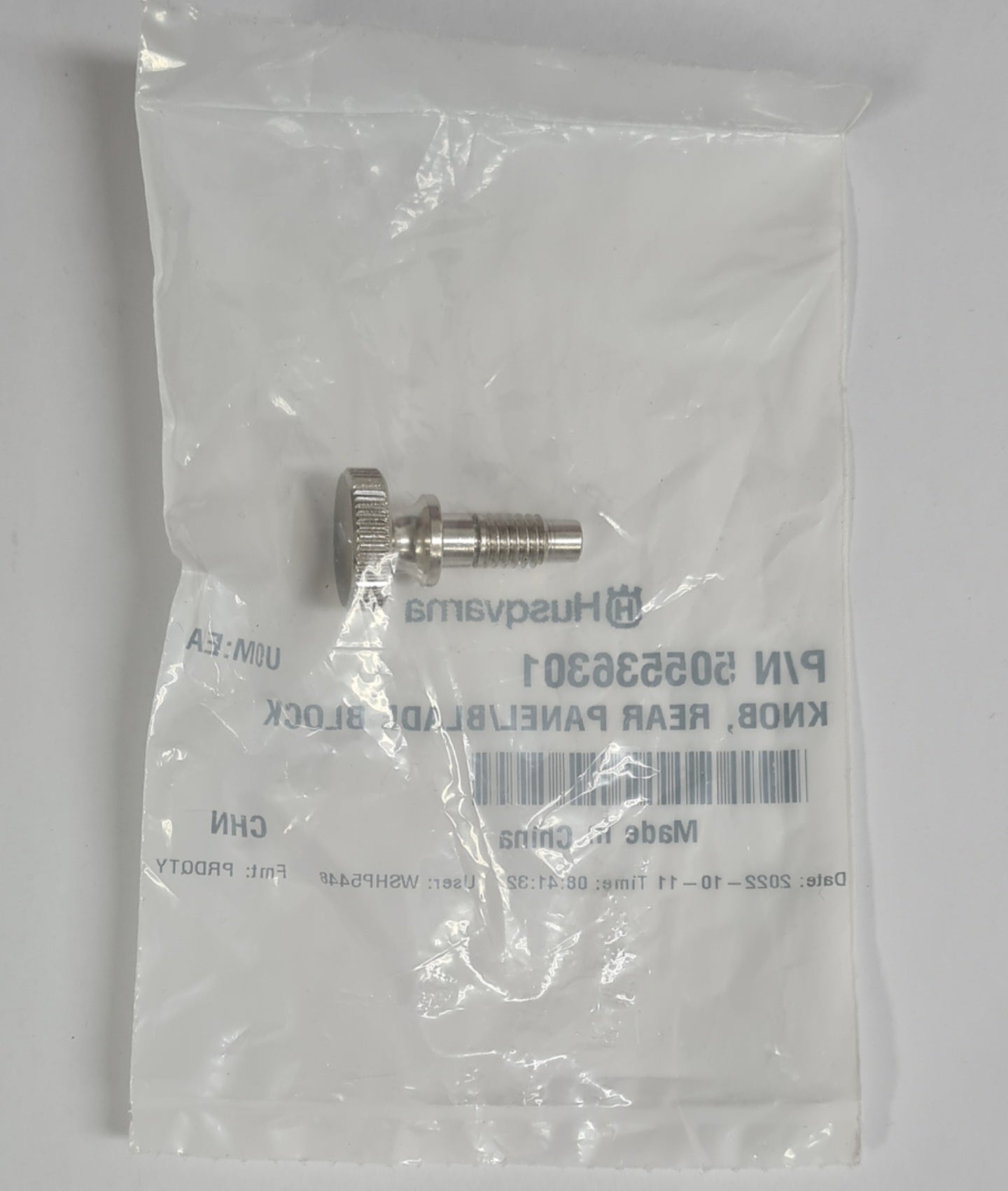 505536301 KNOB, REAR PANEL/BLADE BLOCK FOR EARLY ENTRY SAW BY HUSQVARNA