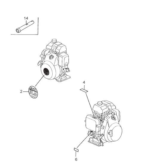 MT65HA Honda GX100KRBM Engine Labels Assembly Parts