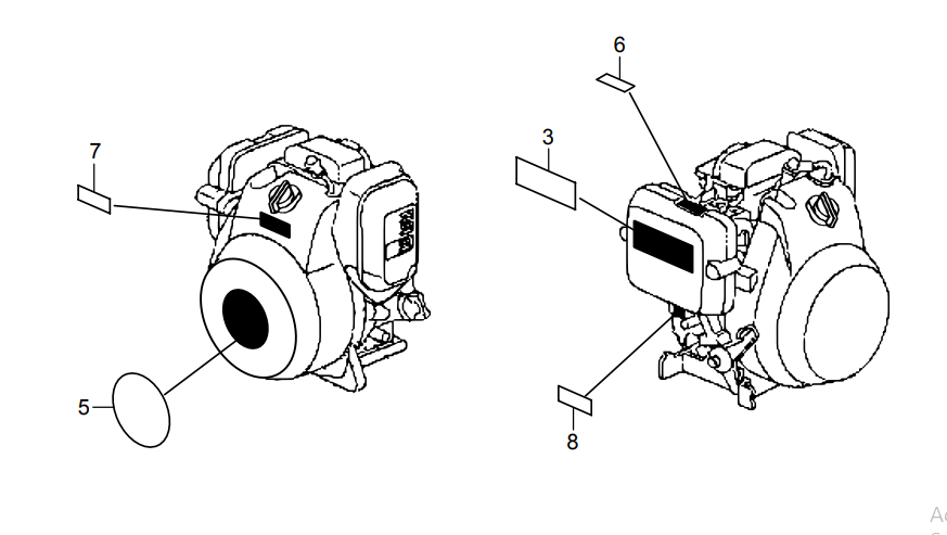 MT77HFR Honda GXR120RTKRB6 Engine- Labels Assembly Parts