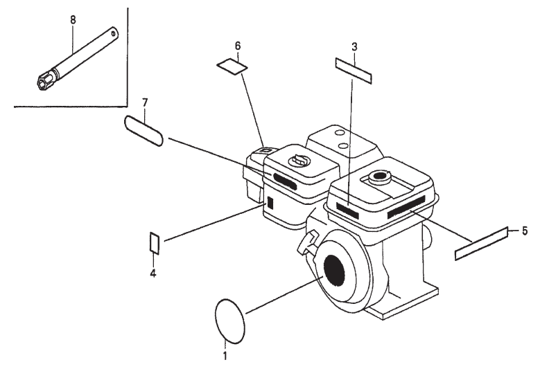 HONDA GX200QXC9 Labels Assembly Parts For FCG1 Series by Multiquip