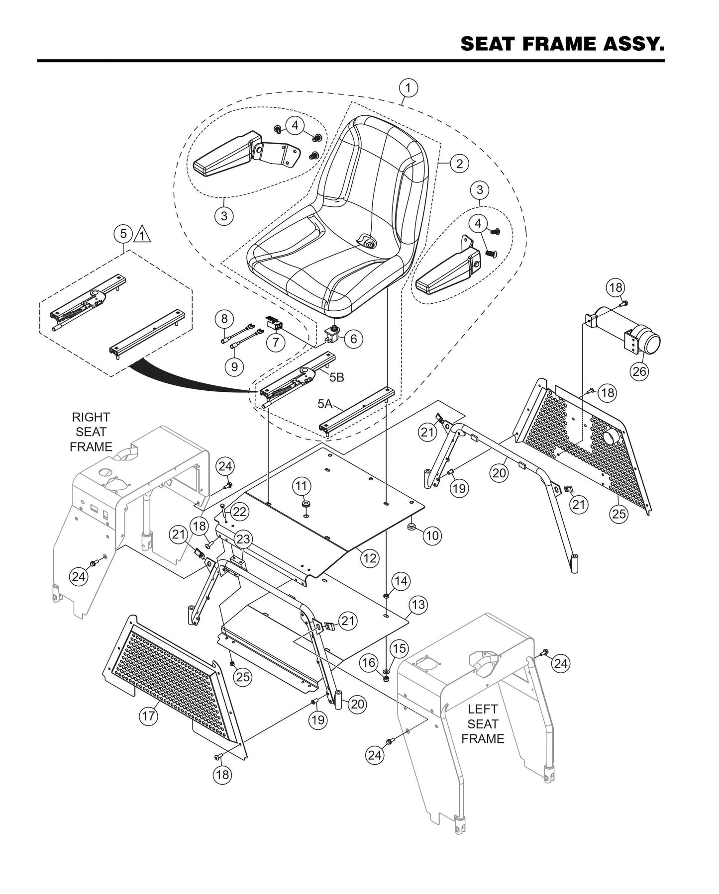 HHXDF4 HHXDF5 Seat Frame Assembly