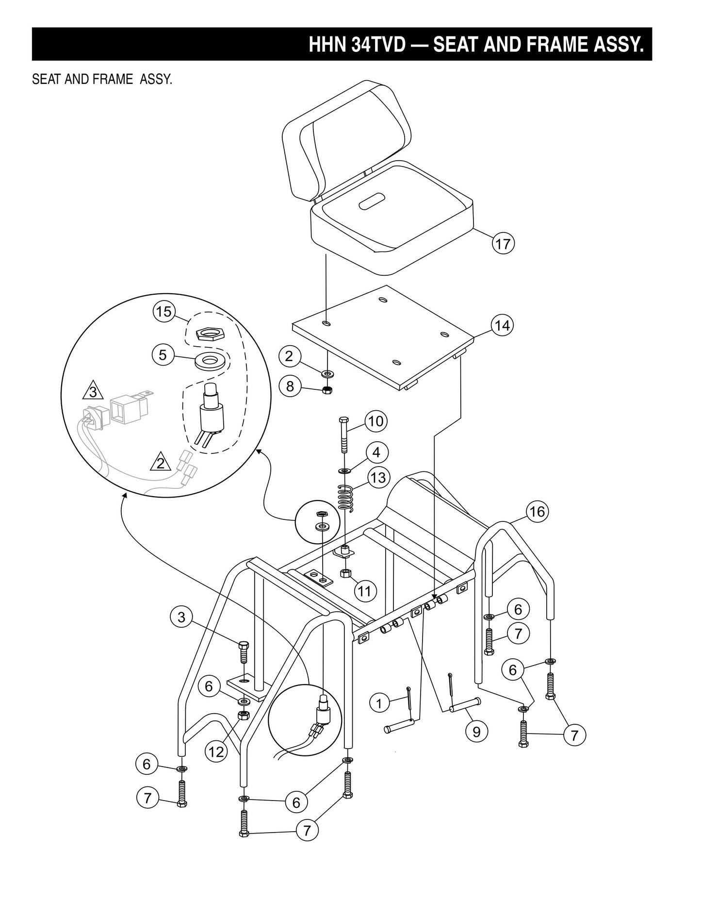 HHN-34TVD Seat and Frame Assembly