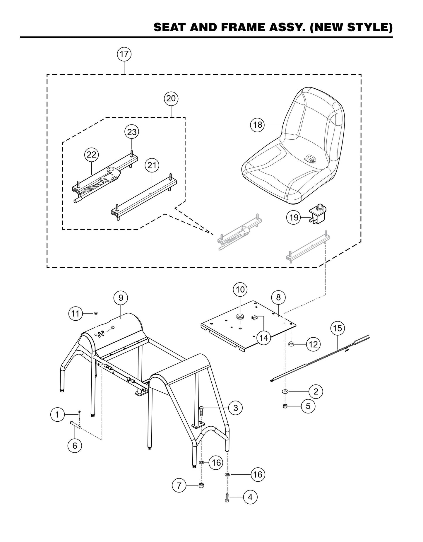 HHN31VTCSL5 Seat and Frame Assembly (New Style)