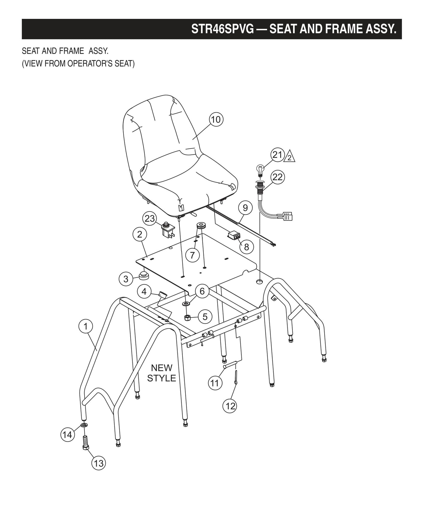 STR46SPVG STOW-Seat and Frame Assembly