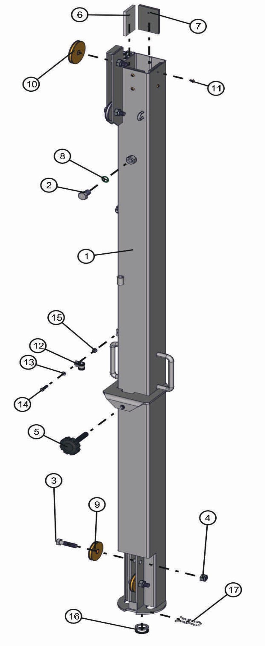Shed-Lite PAL 4000 GP 4" Tower Section Assembly Parts By Allmand