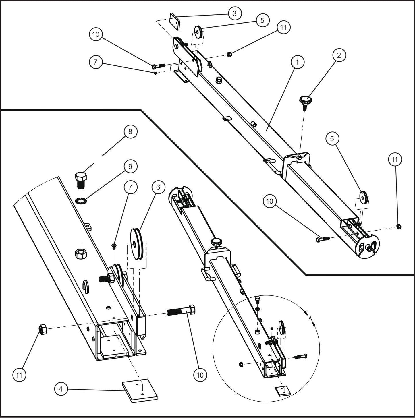 Shed-Lite PAL 4000 4"Tower Section Assembly Parts By Allmand