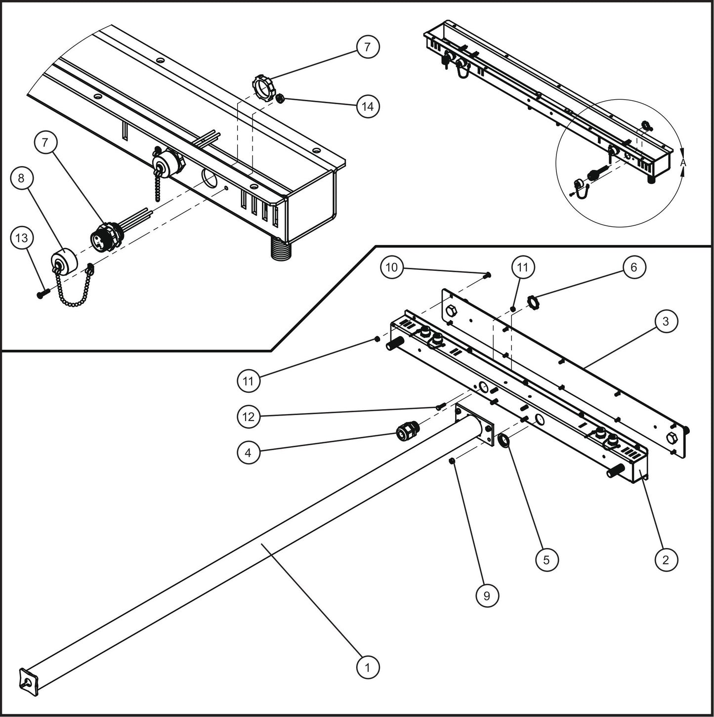 Shed-Lite PAL 4000 Round Tower Section with Light Bar Assembly Parts By Allmand
