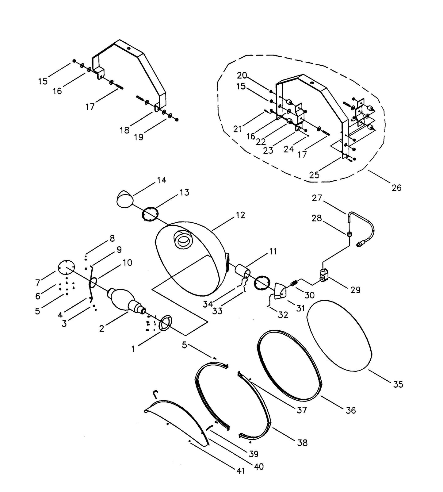 Maxi-Lite 15330 and 20330-SHO 1000 Metallic Vapor Lamp/High Pressure Sodium Lamp Parts By Allmand